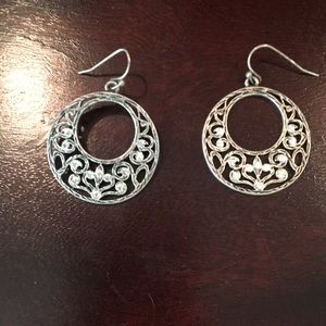 Silver and rhinestone earrings